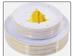 Wdf 50PIECES Gold Plastic Plates-christmas Tree Plates-heavyweight Wh... New. Price: $25.00.