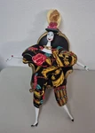Poupees By Isabelle Porcelain & Fabric Art Doll With Chair Whimsical Headdress Used. Price: $275.00.