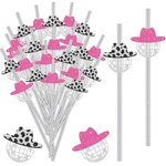 50 Pcs Mini Disco Ball Straws 70S Mirror Glitter Hat Party Decor... New. Price: $16.13.