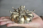 Vintage Brass 6 Compartment Unique Peacock Handcrafted Tikka Box Used. Price: $56.00.