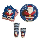 Christmas Paper Plates Napkins And Cups With Santa- Great For Parties (2017 Blue New. Price: $11.39.