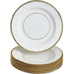 Heavy Duty Disposable Plates - 7.5" Small Party Metallic Gold And Wh... New. Price: $15.60.