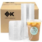 16 Oz Clear Disposable Plastic Coffee Cups Or Strawless Sip Lids 50-1000 Set New. Price: $159.99.