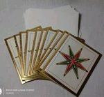 Caspari Star Ornament Christmas Cards Box Of 10 W/ Envelopes Open. Price: $24.95.
