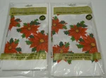 Lot Of Vtg Linette Christmas Poinsettia 2-PLY Table Covers 54" X 108" Usa Nos New. Price: $9.40.