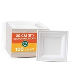 Pearl White Square Paper Plates () 8 Inch 100 New. Price: $37.98.