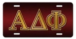 Alpha Beta Phi Greek Fraternity Vanity Aluminum License Plate Gold And Red New. Price: $24.97.