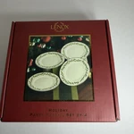Lenox 6" Red Holly & Berry Silhouette Tidbit Holiday Plates Set Of 4 New In Box. Price: $35.95.