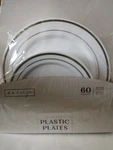 Setup 60 Piece Combo Gold Trim Plastic Plates Premium Heavy-duty New. Price: $26.00.
