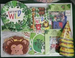 Party Supplies. Let's Get Wild Plates, Napkins, Masks, Hats, Confetti, Banner + New. Price: $17.99.