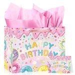 Donut Birthday Gift Bag Sweet Happy Card Tissue Paper Ice Cream Party New. Price: $16.99.