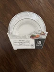 Premium Heavyweight (48) Plastic Plates Members Mark 10.25 Dinner & 7.5 Salad New. Price: $29.99.