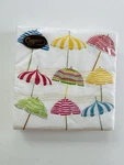 New Caspari Paper Luncheon Napkins, Beach Umbrellas (16910L) 20 Count Triple Ply. Price: $10.00.