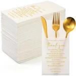 100 Plain Thank You Wedding Napkins Cocktail Newlyweds To Family Frie.... Price: $59.05.