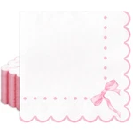 Jarthenaamcs 100PCS Pink Bow Scalloped Paper Napkins 6.5 X Inch, New. Price: $23.23.