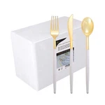 I00000 144PCS Gold Plastic Silverware,heavy Duty Cutlery Disposa... New. Price: $53.14.
