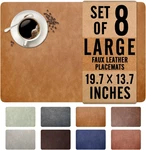 Univocolors Washed Cowhide Pattern Faux Leather Big Size Placemats Set Of 8, Wat New. Price: $62.99.
