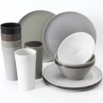 Youngever 18 Piece Plastic Kitchen Dinnerware Set, Plates, Dishes, Bowls, Cups, New. Price: $40.76.