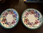 20 Floral Coated Paper 11 1/2 Dinner Plates Laurette Design 1991 Contempo New. Price: $26.00.