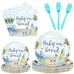 New Sunnyray 96 Pieces Baby Shower Plates And Napkins Forks 24 Guests. Price: $12.99.