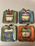 Cuppies 4.5" Mini Plates Square Cupcake Dessert Birthday Mww Market Lisa Kaus Used. Price: $24.99.