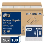 Tork White Soft Dinner Napkin, 1/8 Fold 2-PLY, 15" X 17, 28 100 Napkins, NP5 New. Price: $77.77.