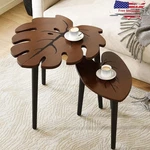 Fun Leaf Design Nesting Coffee Tables Space Saving Lightweight Unique Home Decor New. Price: $80.54.