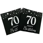 50 Pcs 70TH Birthday Happy Napkin Black Silver Table Decoration Women Party New. Price: $19.56.