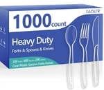 Sacatr 1000 Count Plastic Silverware Heavy Duty - 400 Forks, Spoons, 200 ... New. Price: $59.40.