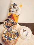Vintage 1997 Nfl Super Bowl Xxxi 80 Party Plates 54" 89" Table Cover Nip Sealed New. Price: $115.20.