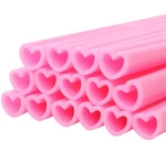 Best 24 Pcs Pink Heart Straws Silicone Reusable Valentine With 1 Cleaner Brush. Price: $20.63.