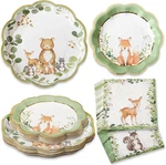 Woodland Baby Shower Decorations, 62-PIECE Disposable Paper Plates & Napkins Par New. Price: $31.99.