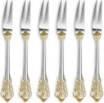 Luxury 6.3" Fork/seafood Forks 18/10 Stainless Steel, Set Of 6, Fruit Picks New. Price: $28.48.