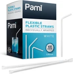 Flexible Plastic Bent Straws, Individually Wrapped Pack Of 400 - 7.75 White New. Price: $15.40.