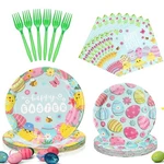 96 Pcs Easter Plates And Napkins Disposable Dinnerware Supplies For 24 Guests... New. Price: $14.46.
