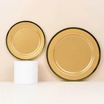 Round Plastic Dessert Plates Gold Rim Party Events Tableware New. Price: $13.74.