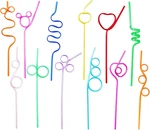 24 Pcs Silly Crazy Straws For Kids Reusable Plastic Loop Curly Drinking New. Price: $18.95.