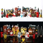 Skylety 16 Pieces Christmas Village Houses Set Decorations Led Lights New. Price: $33.99.
