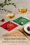 Ikea Fantastisk Paper Napkins Red & Green 2-PACK 9 X " Holiday Cocktail New. Price: $12.00.