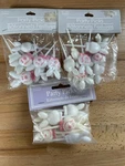 Vtg Amscan White/pink Bunny Party Picks Easter Spring Cupcake Topper 30CT G-7 New. Price: $30.00.
