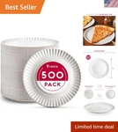 9-INCH Disposable Paper Plates 500 Count Bulk Pack Of Uncoated Plat... New. Price: $71.15.