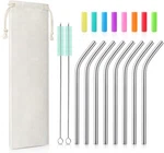 Teivio 8 Pack Short Stainless Steel Straws 6 Inch Bent Metal Reusable Wit New. Price: $17.87.