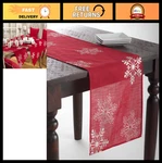 Snowflake Design Table Runner 16" X 108" - Red, Winter Holiday Decor, Festive New. Price: $34.19.