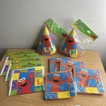 Sesame Street Birthday Party Lot Designware 2011 Gift Bags Hats Napkins Brand. Price: $21.45.