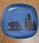 Natures Home Stoneware 8" Plate Forest Theme Blue Square Bear Trees 4 Available Used. Price: $17.50.