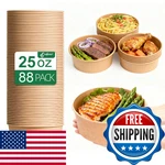 Ganfaner 88 Pk 25 Oz Disposable Kraft Paper Round Bowls No Lid , Microwave Deli New. Price: $45.97.