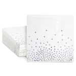 Juvale Cocktail Napkins - 50 Pack, 6.5 13 X Inches, Silver,white New. Price: $15.99.