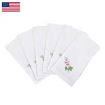 Saro Lifestyle Handmade Hollyhock Embroidery Napkin Hemstitched Border Set Of 6 New. Price: $127.96.