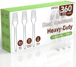 360PC 7.1" Clear Plastic Forks Heavy Duty With Heat Resistant & Bpa Free, Sol... New. Price: $31.11.
