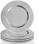 24 Plain Round 13" Charger Plates With Beaded-silver Pcs Set. New. Price: $92.99.